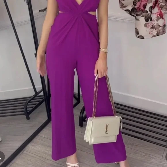 NWT Zara CUT OUT LONG JUMPSUIT Sz S - Picture 6 of 11